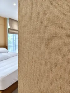 ผิวตกแต่งลายสานในห้องนอน โครงการ Noble Aqua Riverfront ราษฎร์บูรณะ